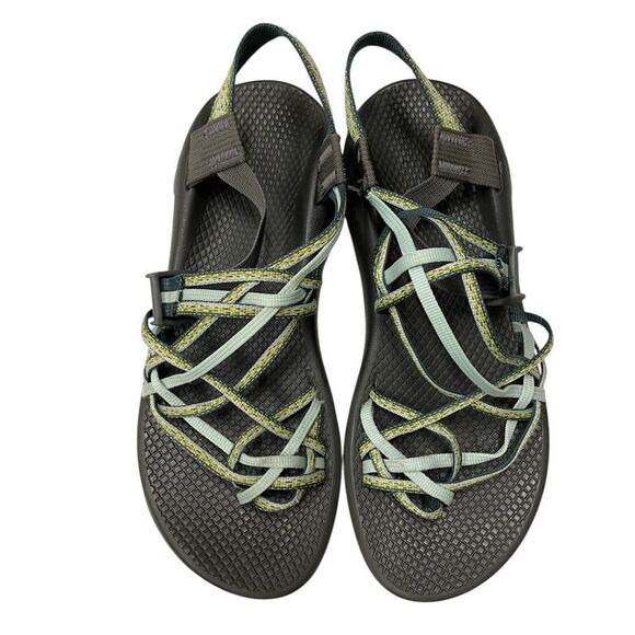 CHACO ZX3 Classic Sport Sandals Strappy Black and Green Size 10 Womens - Picture 2 of 9